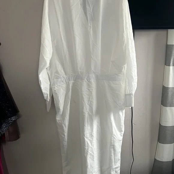 Plus White Poplin Midi Shirt Dress - Picture 6 of 6